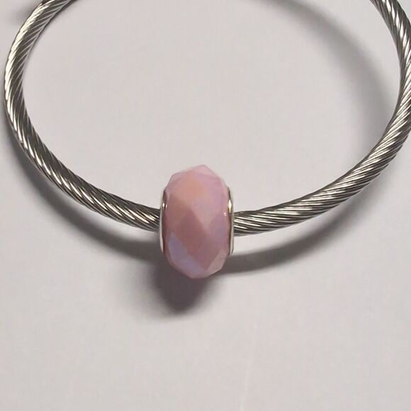 Pink Faceted Charm‎ for Pandora Style Bracelet - Picture 1 of 4
